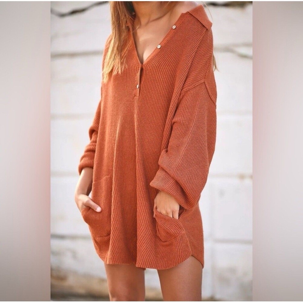 Free People Beach Women’s Picnic Sweater Romper Ribbed Shorts One Piece Sz S